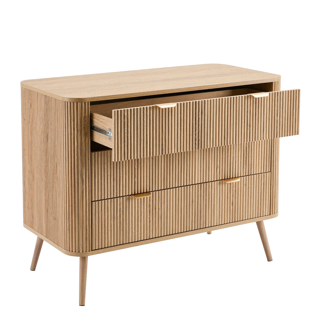 Hattie 3 Drawer Large Chest - Light Wood
