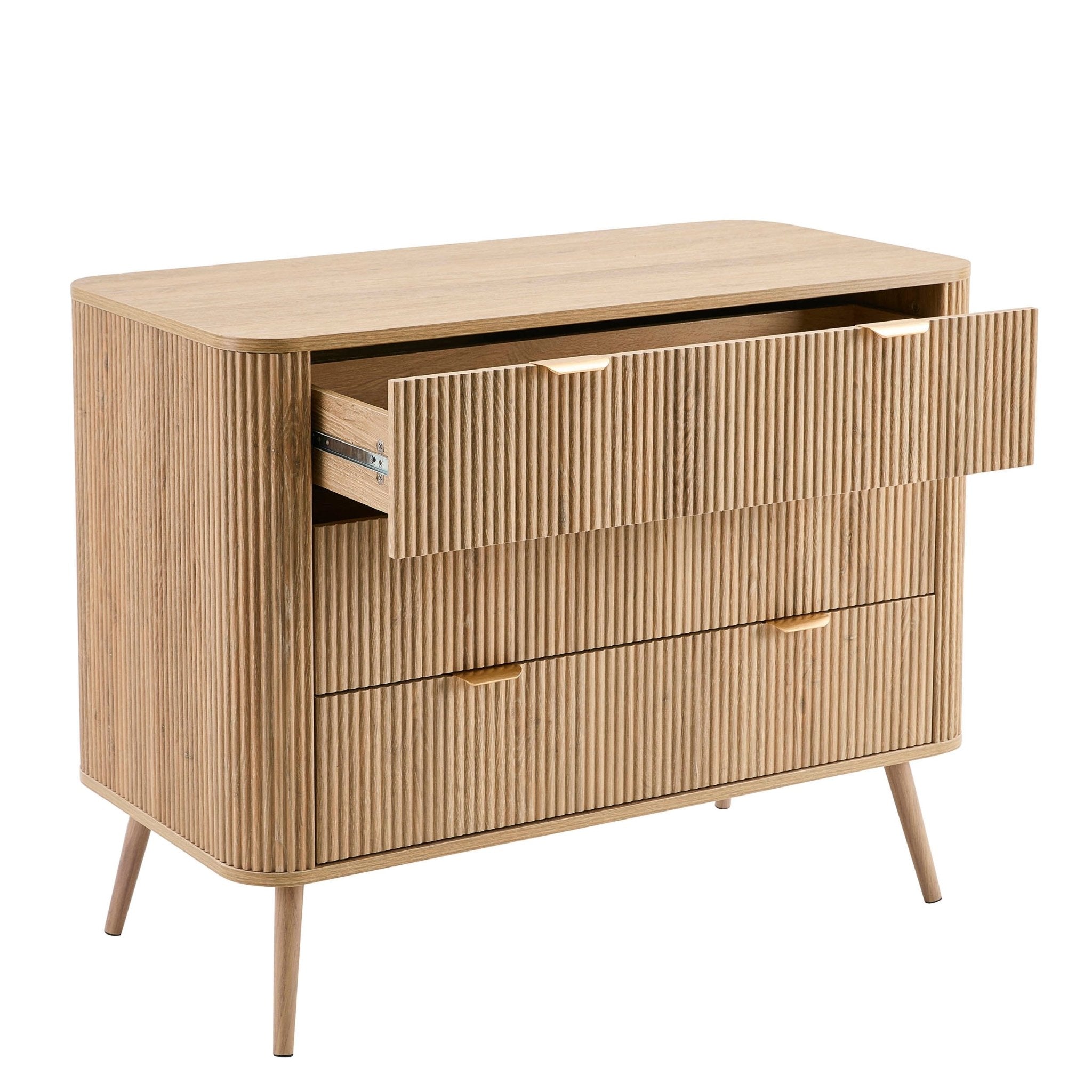 Hattie 3 Drawer Large Chest - Light Wood