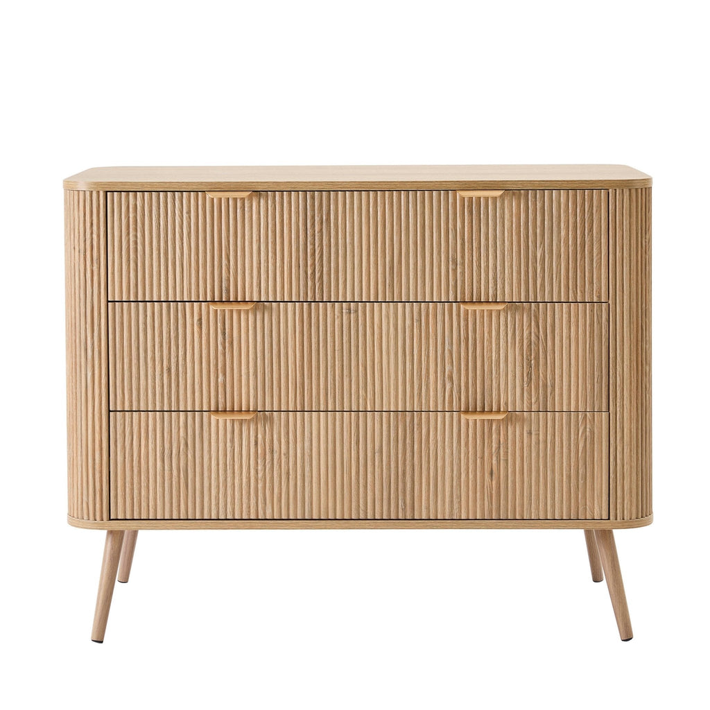 Hattie 3 Drawer Large Chest - Light Wood