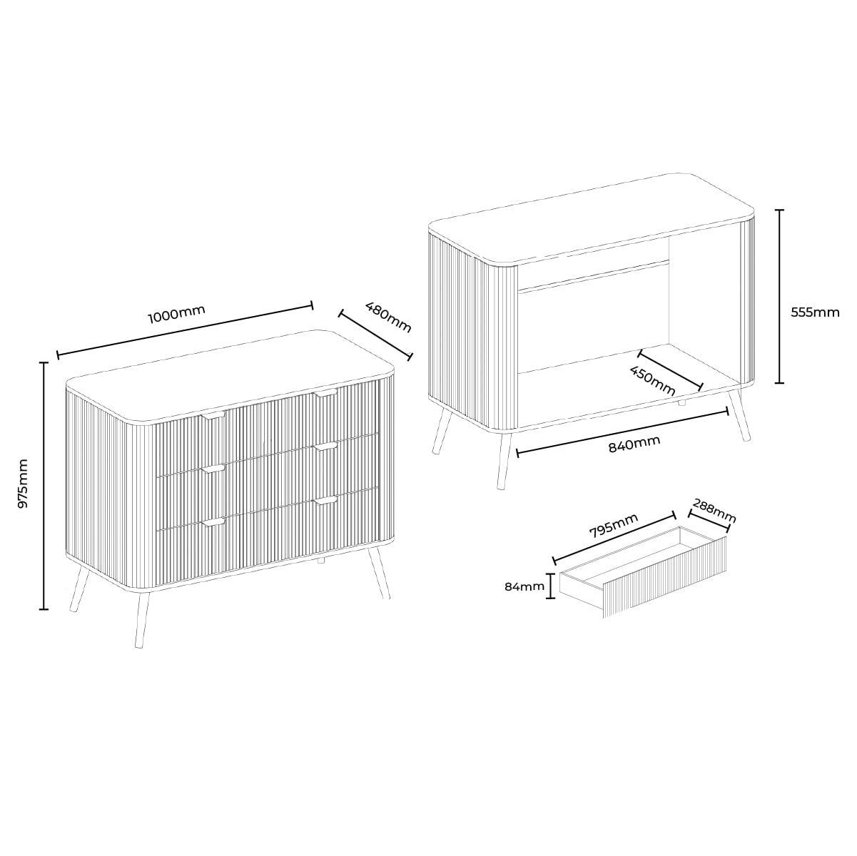 Hattie 3 Drawer Large Chest - Light Wood