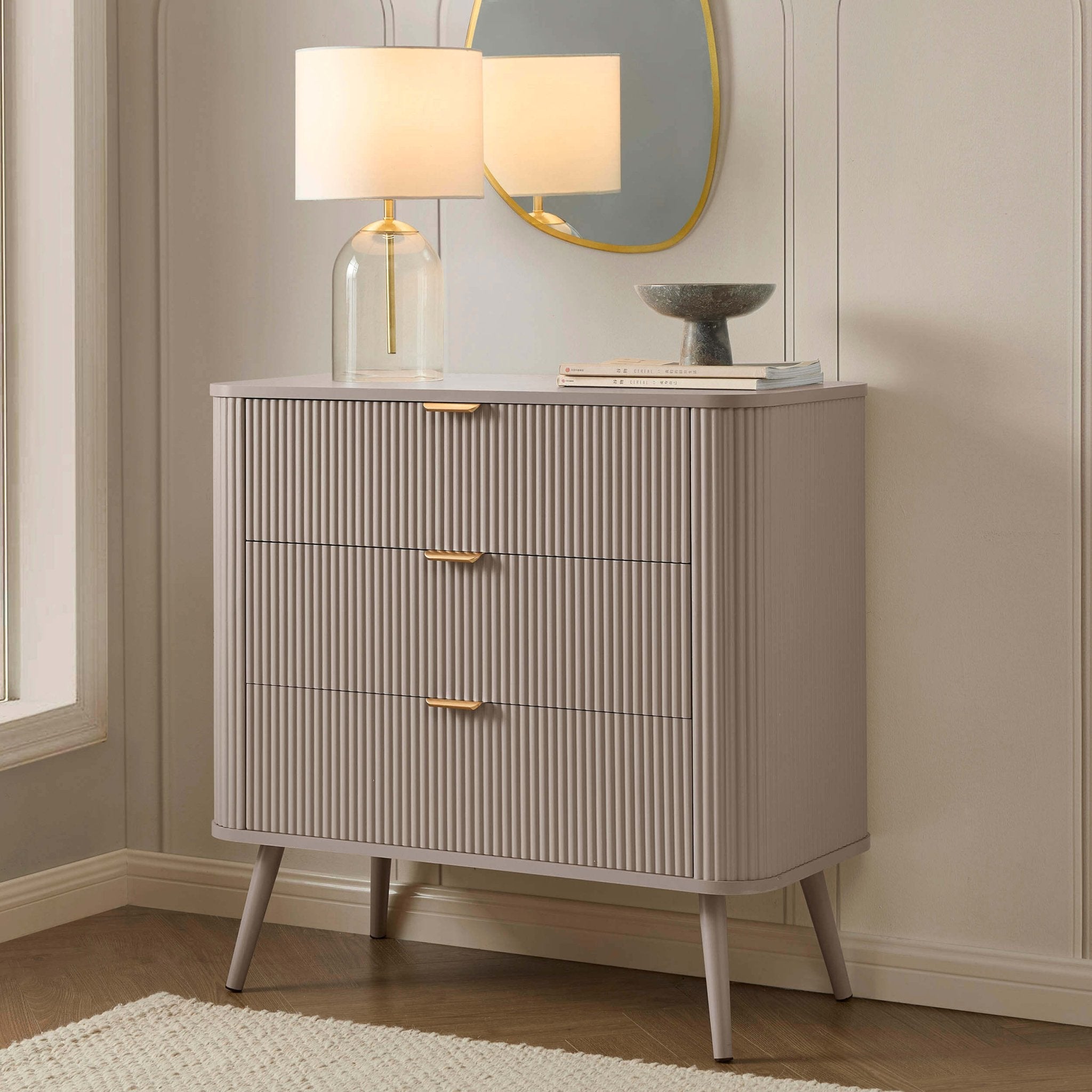 Hattie 3 Drawer Small Chest - Taupe