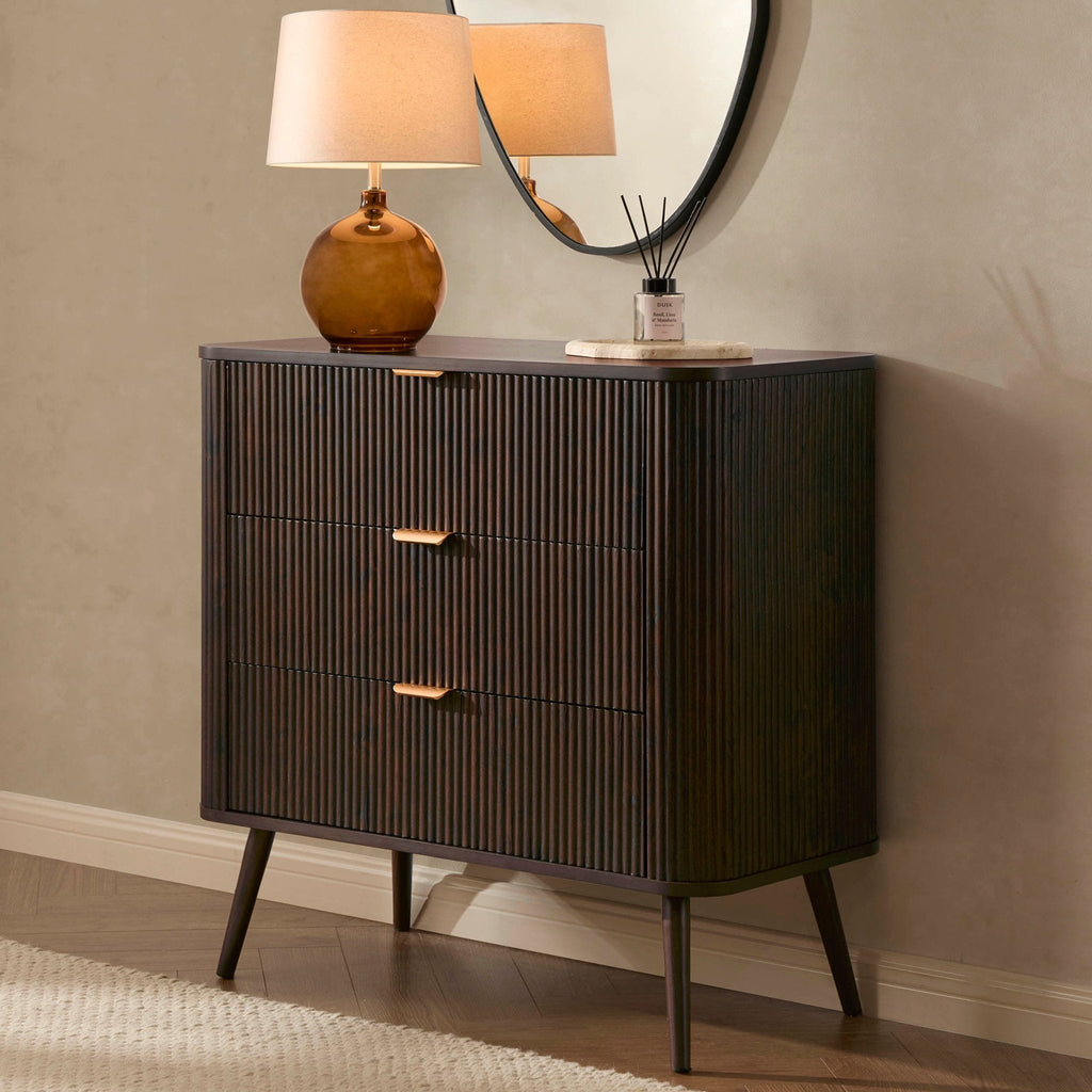 Hattie 3 Drawer Small Chest - Walnut