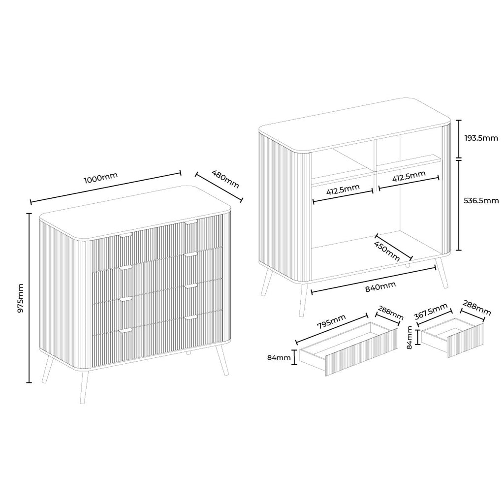 Hattie 5 Drawer Chest - Warm White