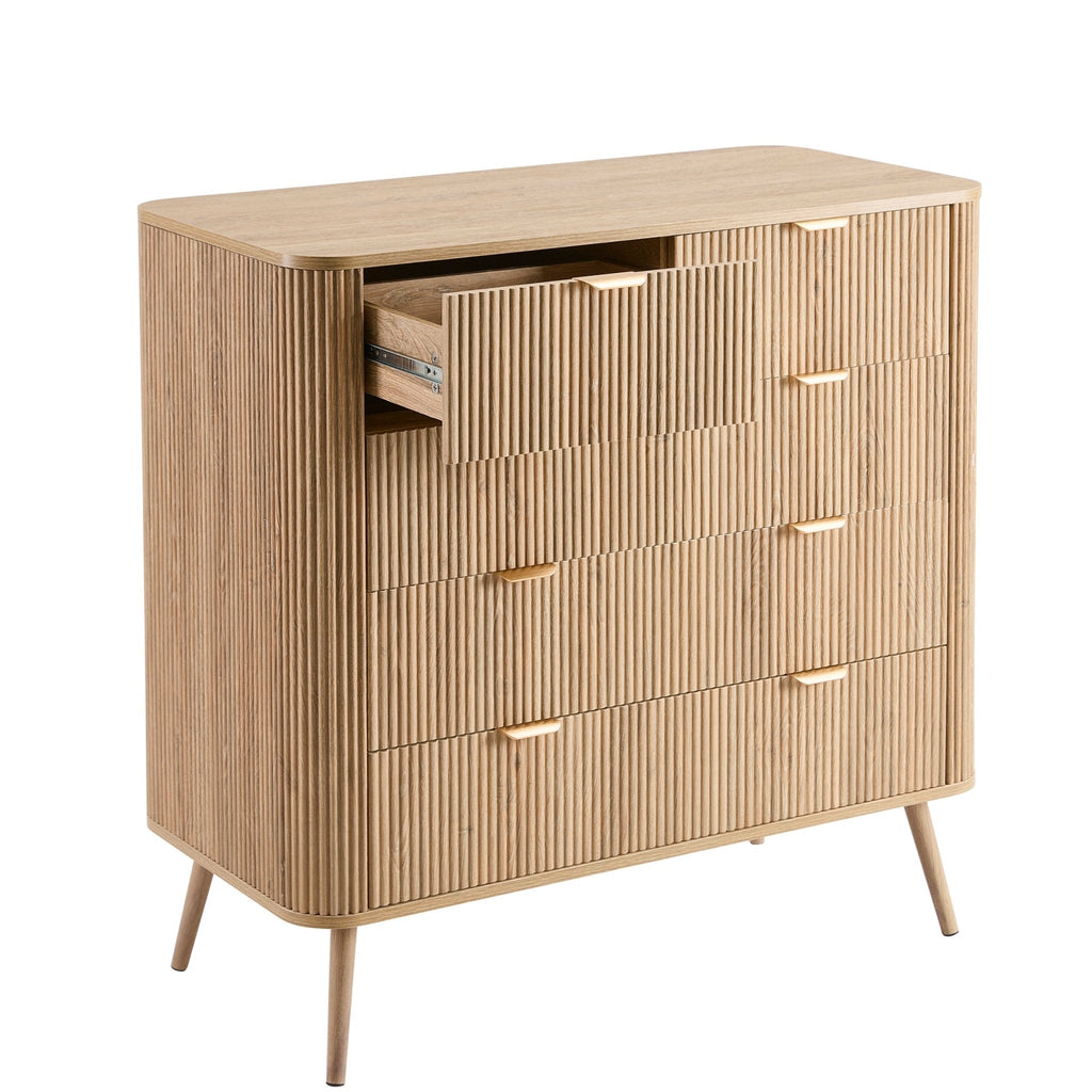 Hattie 5 Drawer Chest - Light Wood