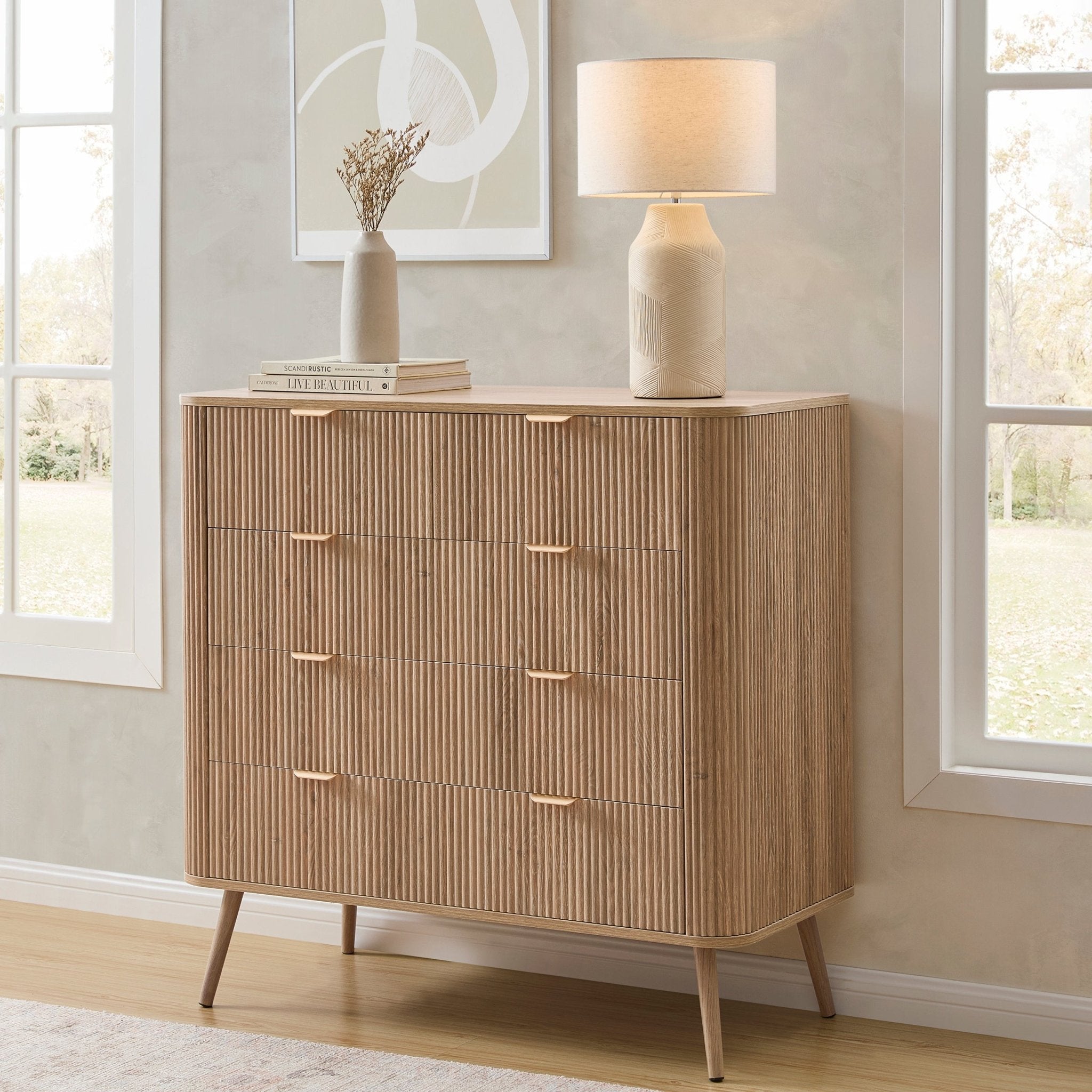 Hattie 5 Drawer Chest - Light Wood
