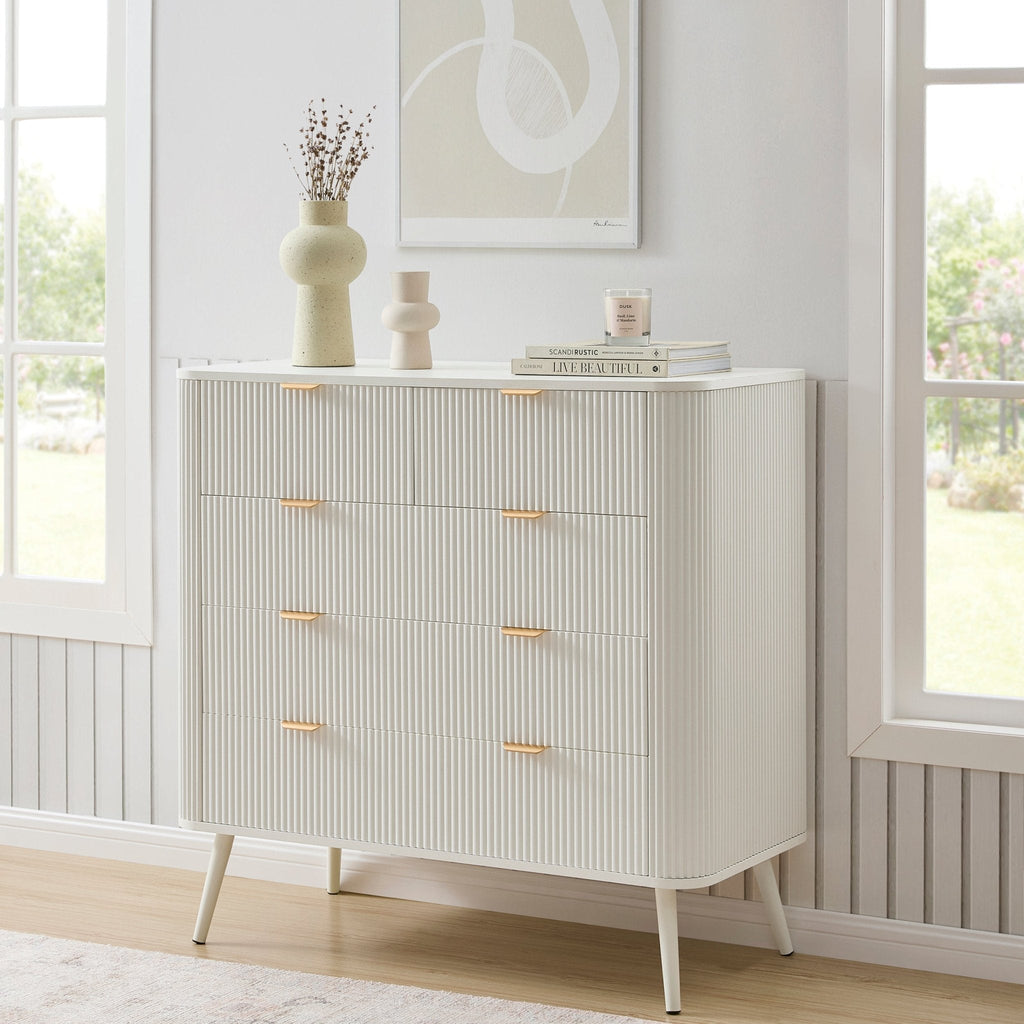 Hattie 5 Drawer Chest - Warm White