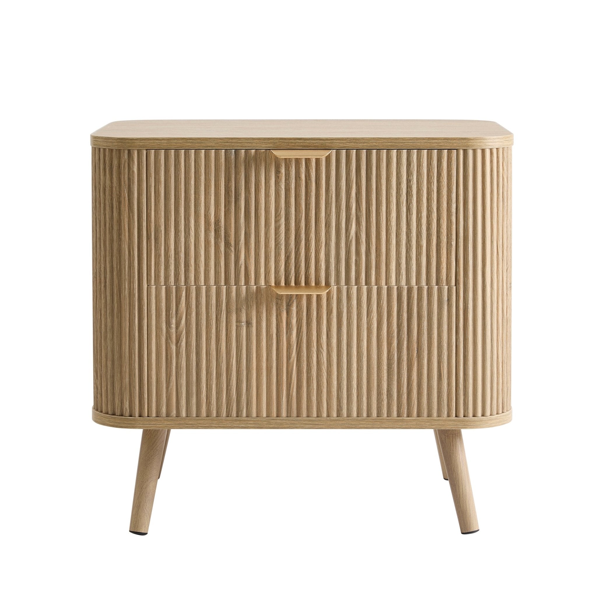 Hattie 2 Drawer Bedside Table - Light Wood