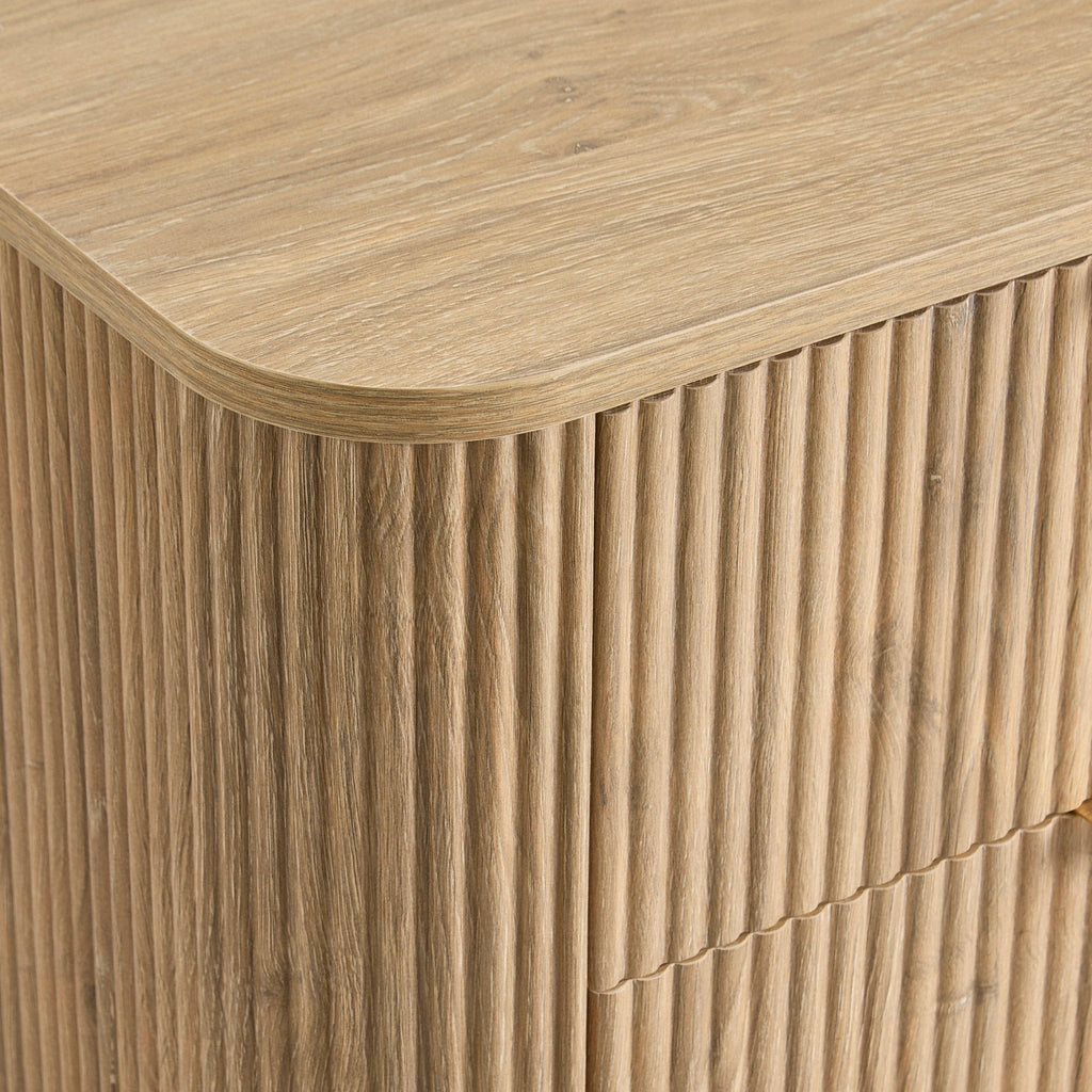 Hattie 2 Drawer Bedside Table - Light Wood