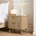 Hattie 2 Drawer Bedside Table - Light Wood