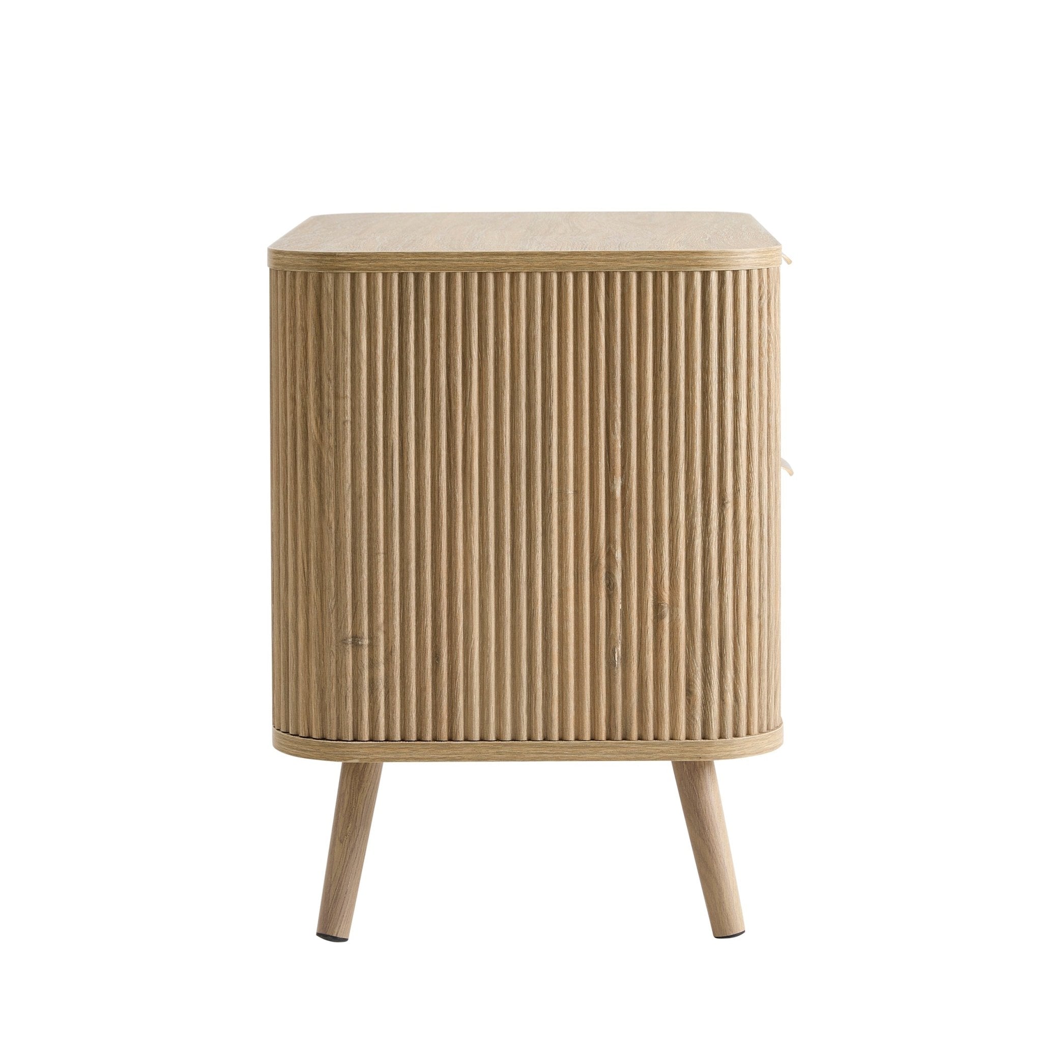 Hattie 2 Drawer Bedside Table - Light Wood