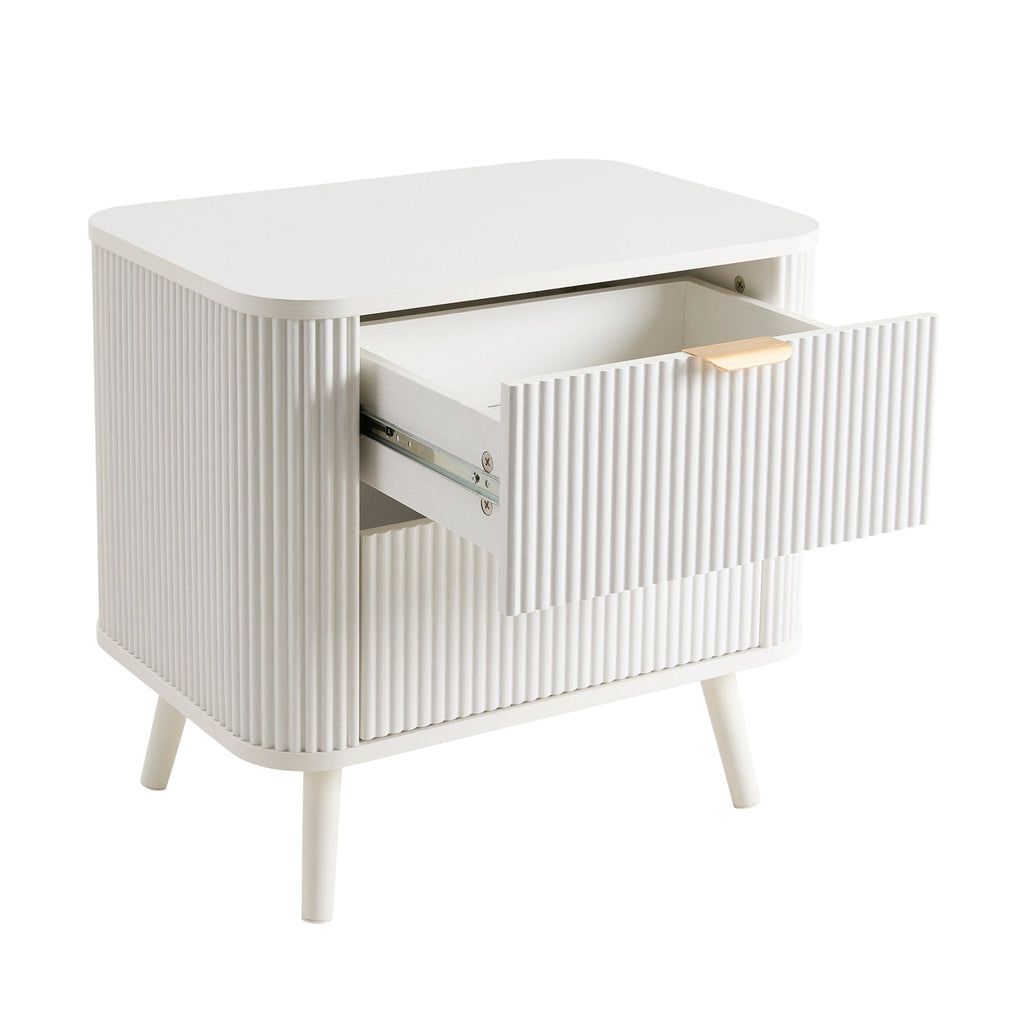 Hattie 2 Drawer Bedside Table - Warm White