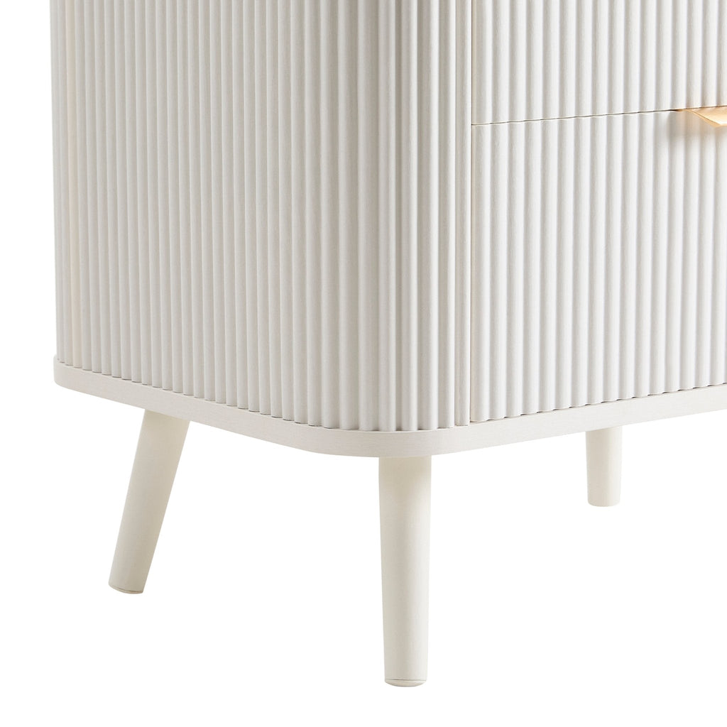 Hattie 2 Drawer Bedside Table - Warm White
