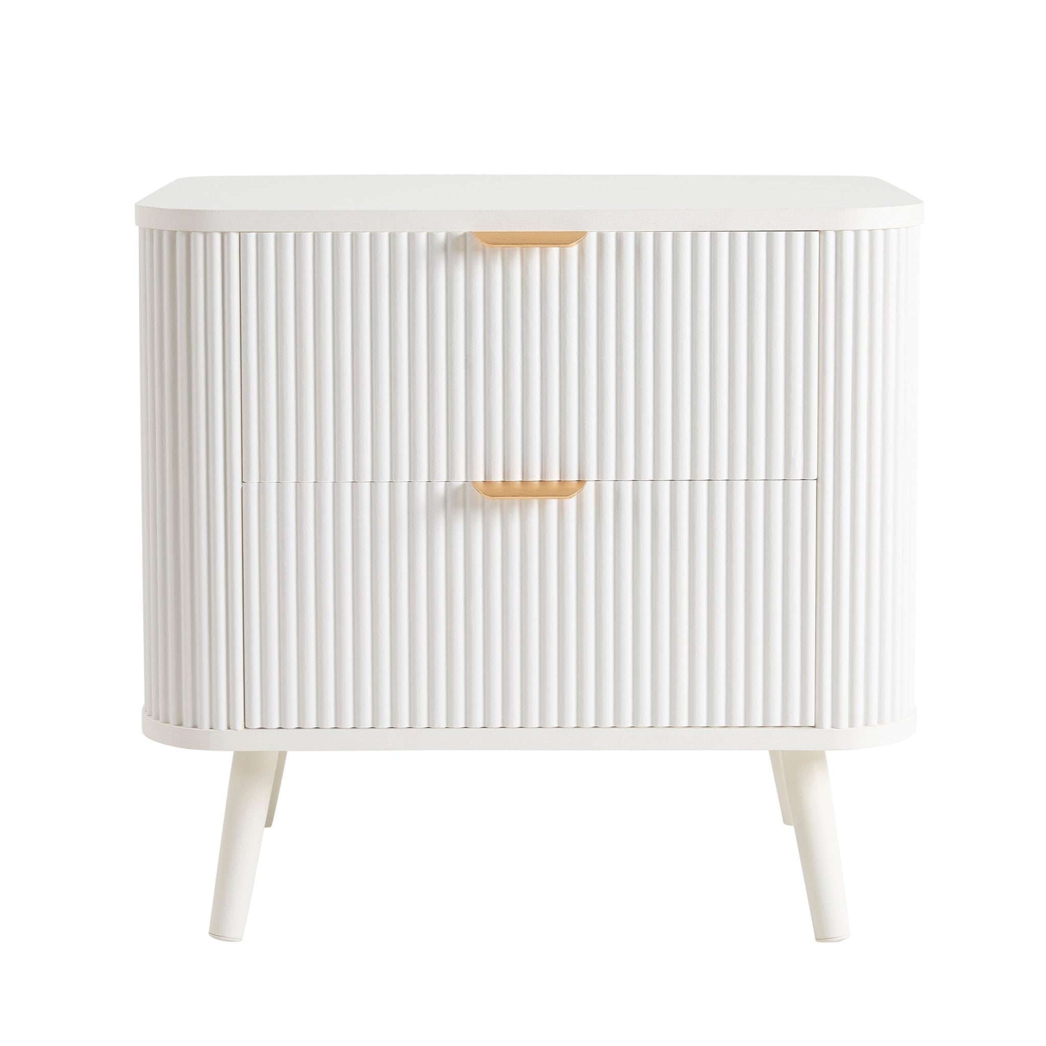 Hattie 2 Drawer Bedside Table - Warm White