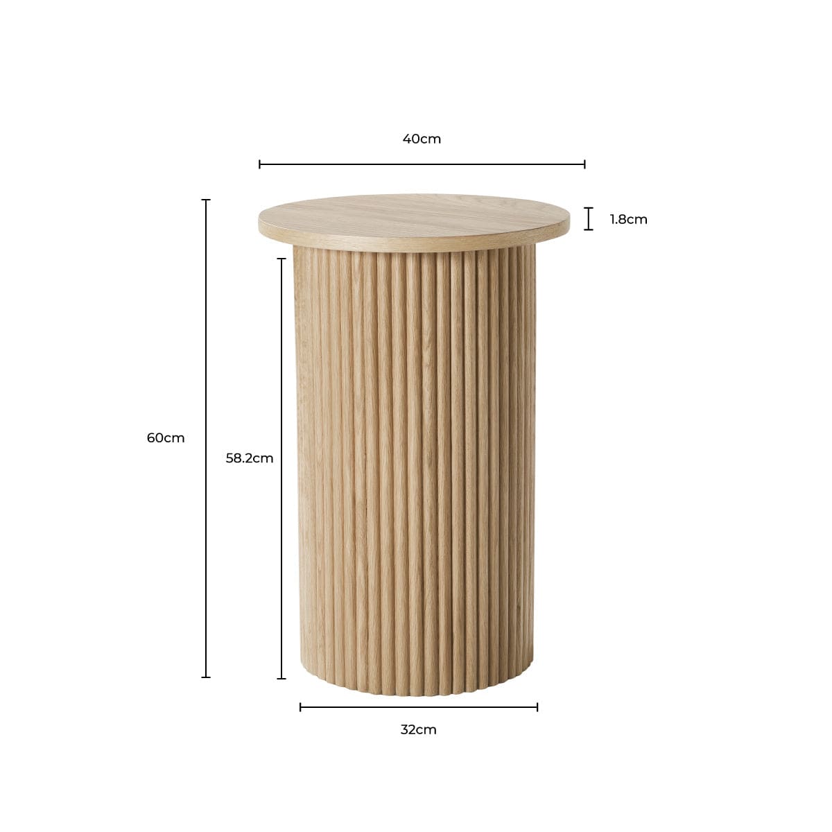 Hattie Round Pedestal Side Table - Light Wood
