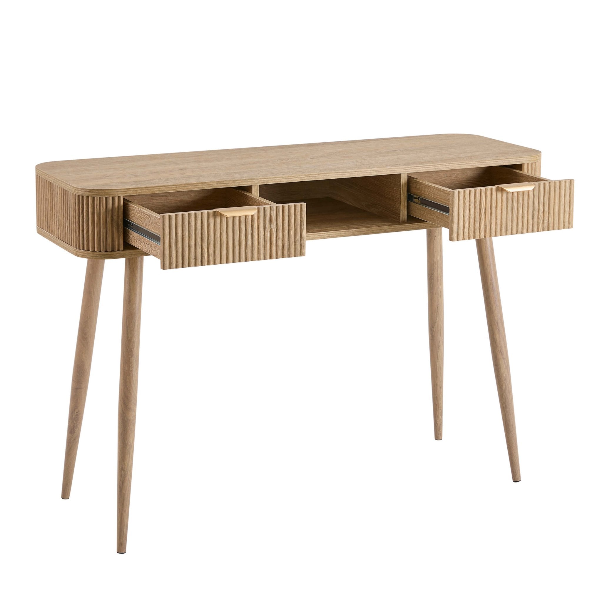 Hattie Storage Dressing Table Console - Light Wood