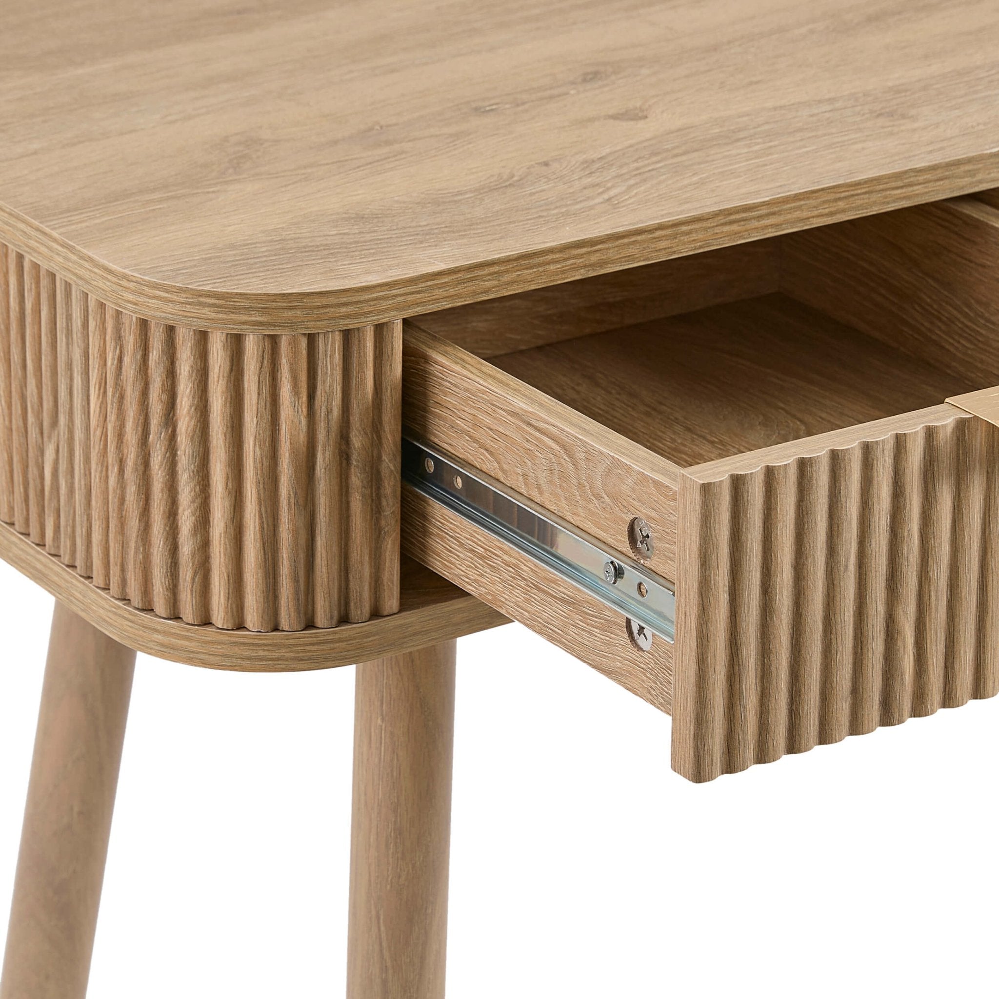 Hattie Storage Dressing Table Console - Light Wood