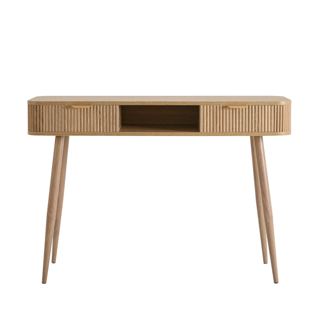 Hattie Storage Dressing Table Console - Light Wood