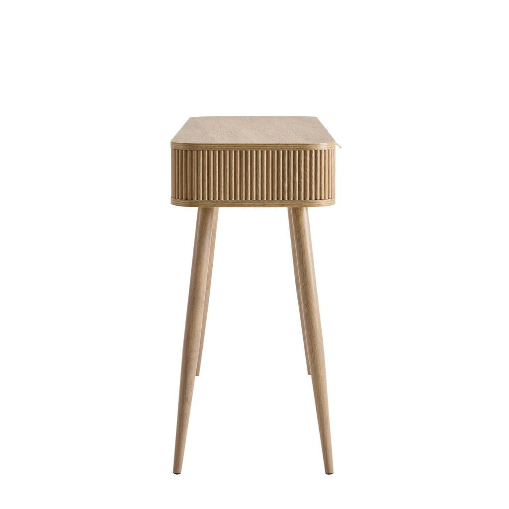 Hattie Storage Dressing Table Console - Light Wood