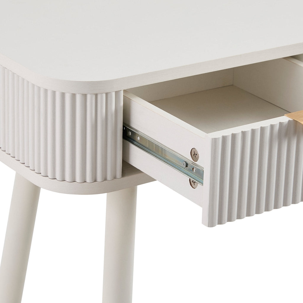 Hattie Storage Dressing Table Console - Warm White