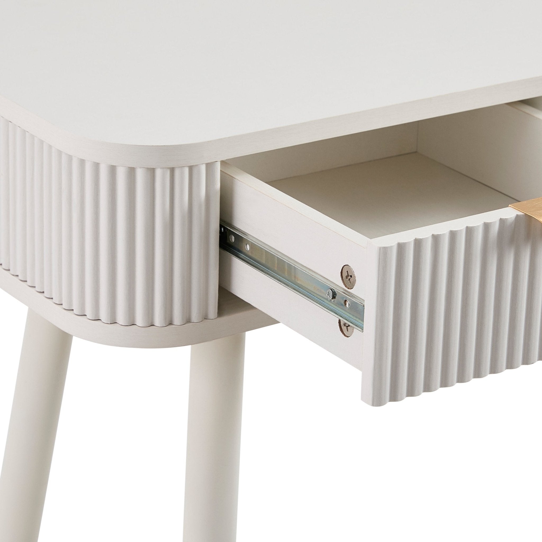 Hattie Storage Dressing Table Console - Warm White