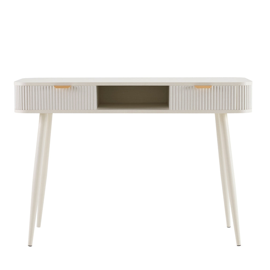 Hattie Storage Dressing Table Console - Warm White