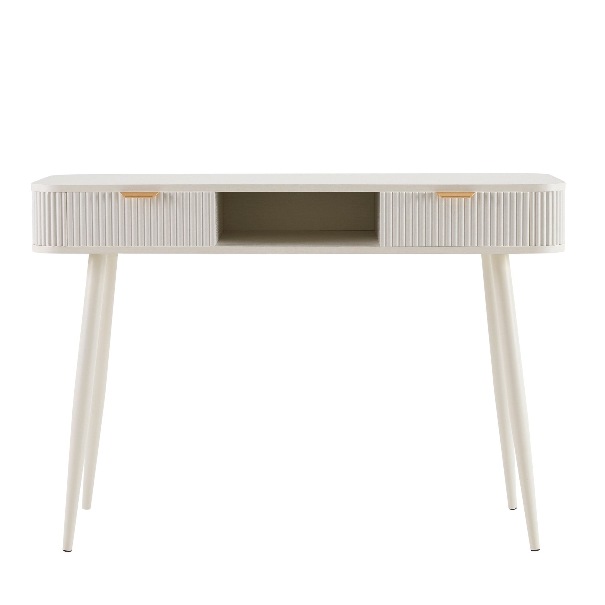 Hattie Storage Dressing Table Console - Warm White