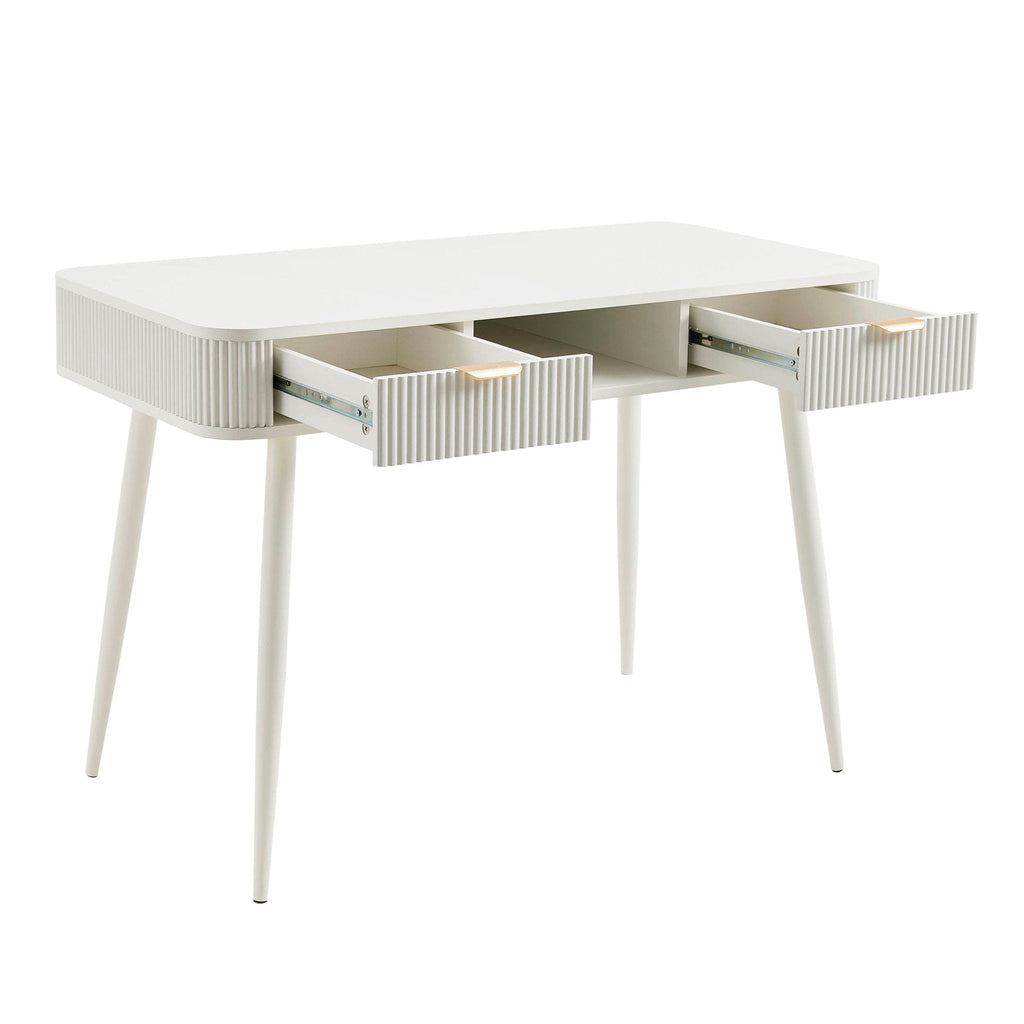 Hattie Storage Dressing Table Console - Warm White