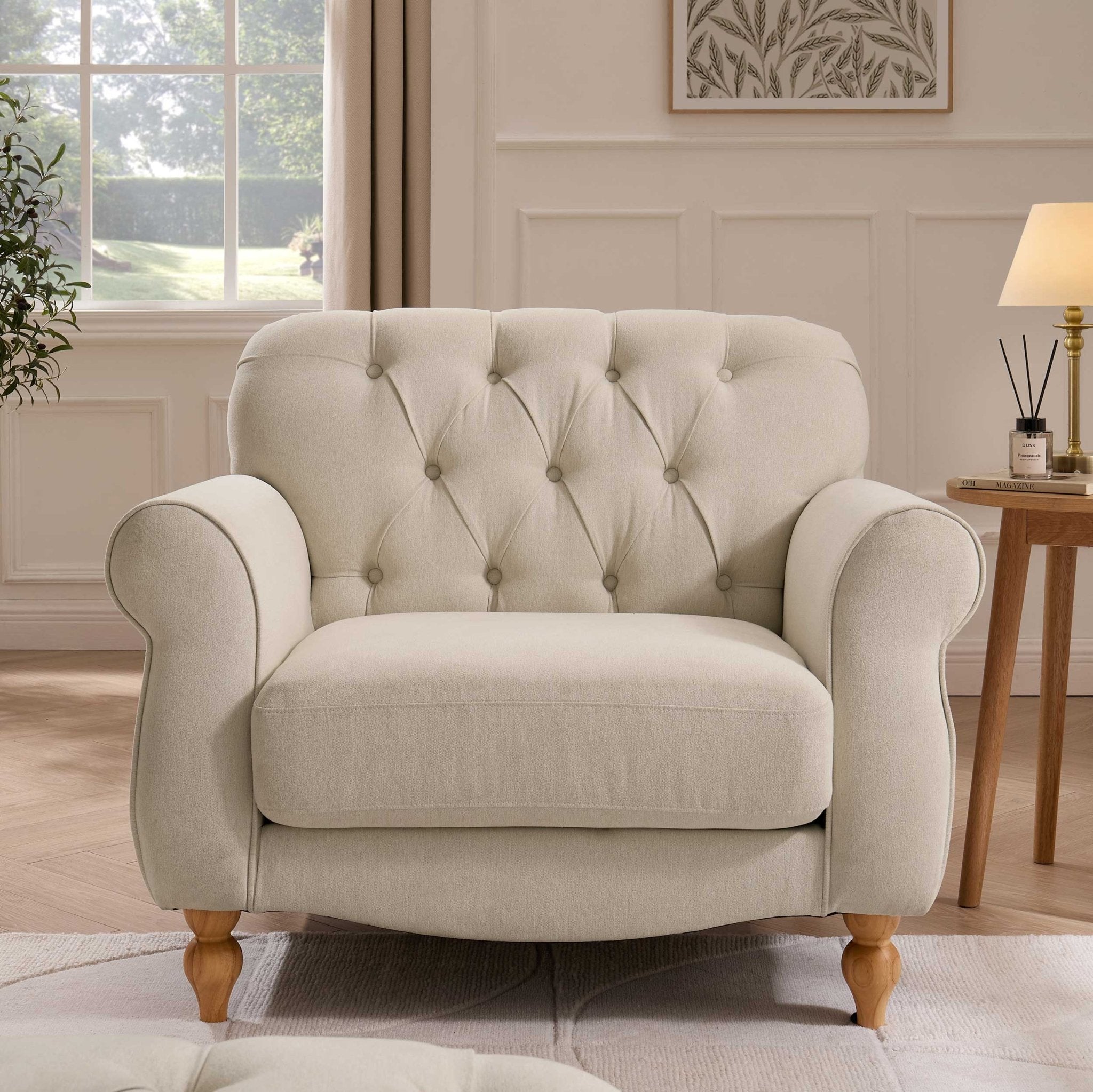 Hebden Armchair - Cream Linen