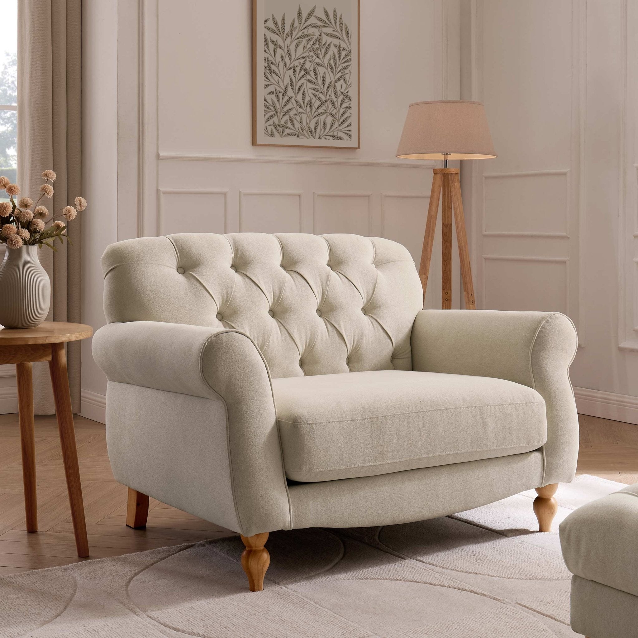 Hebden Loveseat - Cream Linen