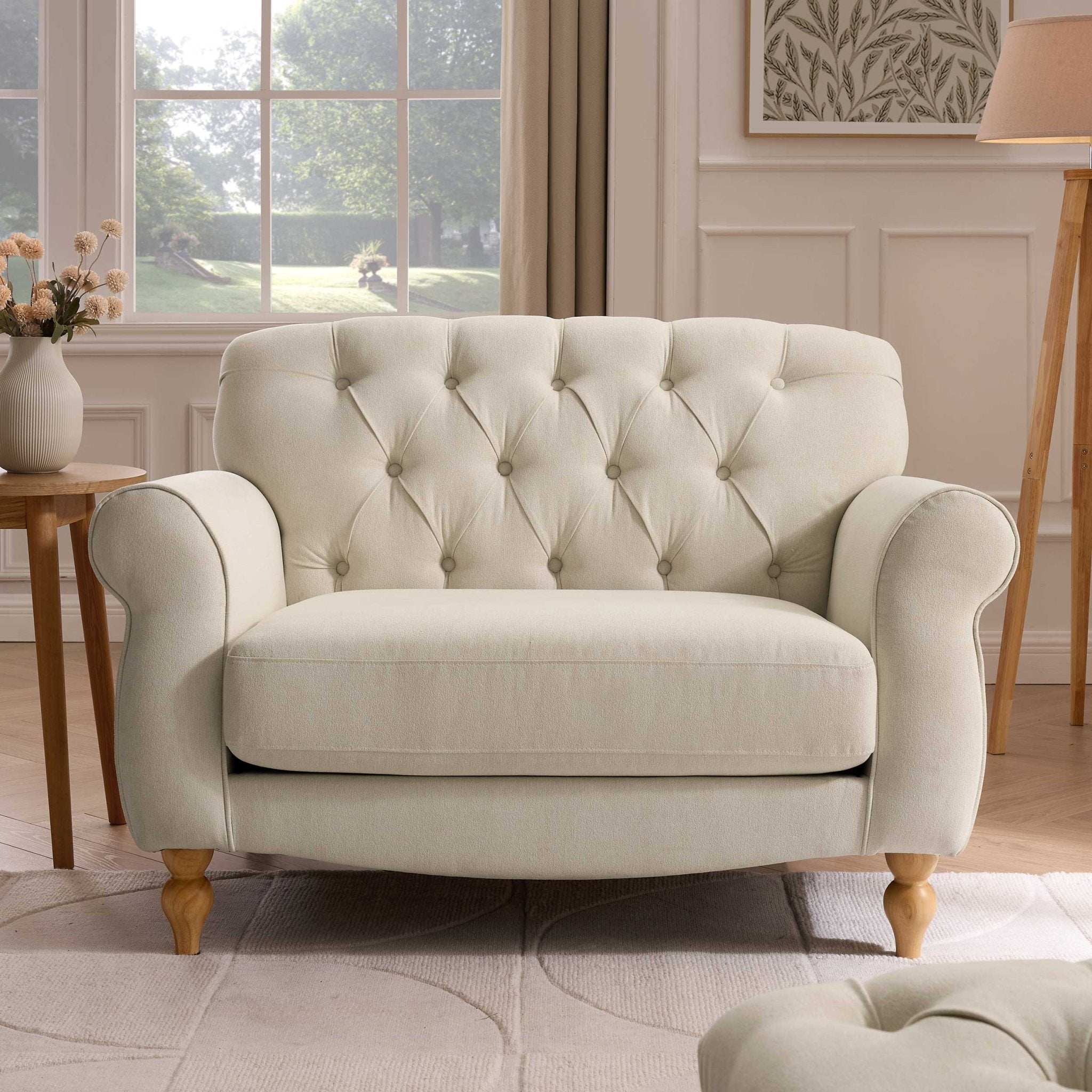 Hebden Loveseat - Cream Linen