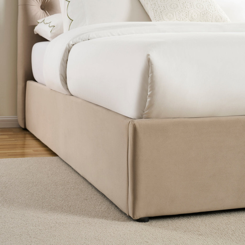 Hebden Ottoman Storage Bed - Light Taupe