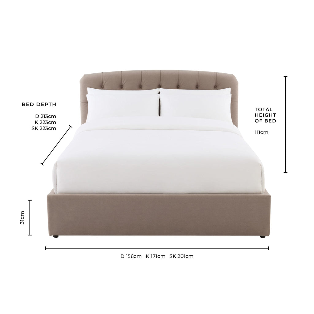 Hebden Ottoman Storage Bed - Light Taupe