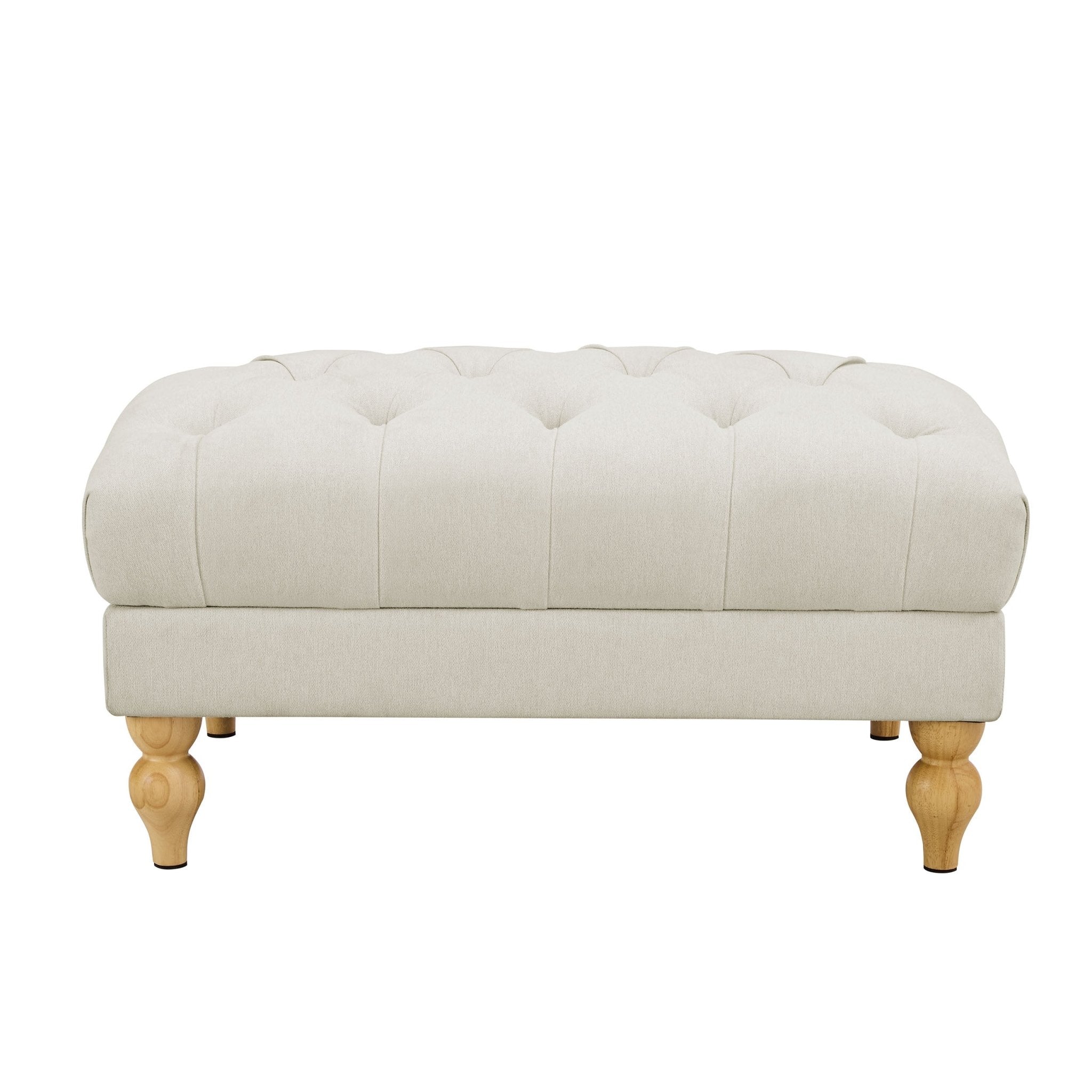 Hebden Pouffe - Cream Linen