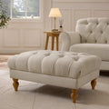 Hebden Pouffe - Cream Linen