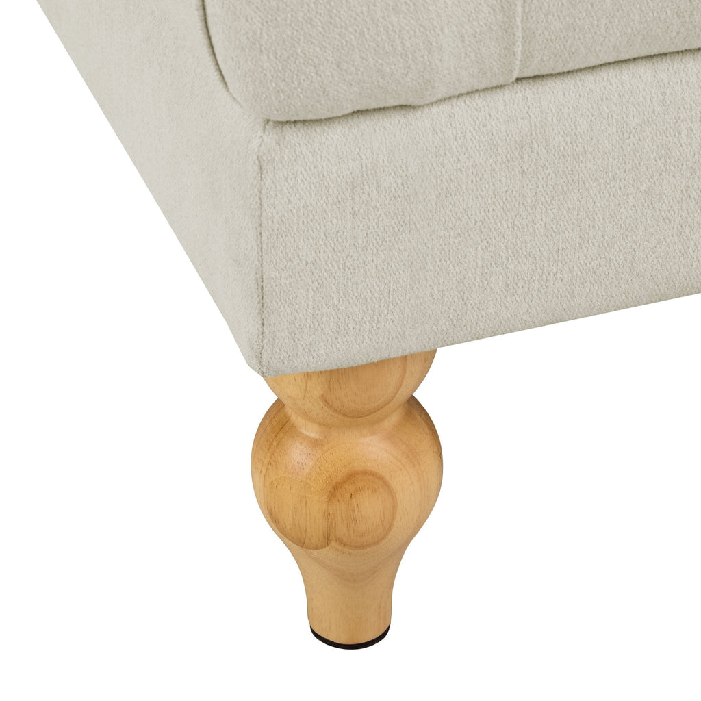 Hebden Pouffe - Cream Linen