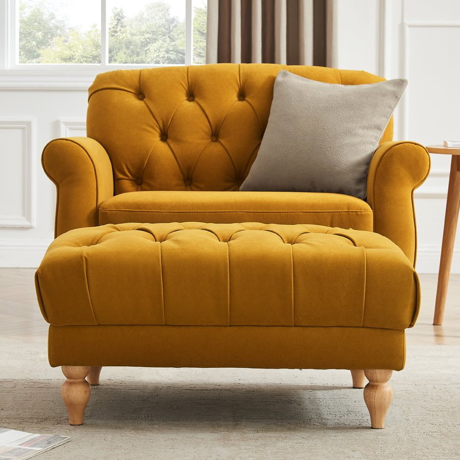 Hebden Pouffe - Mustard