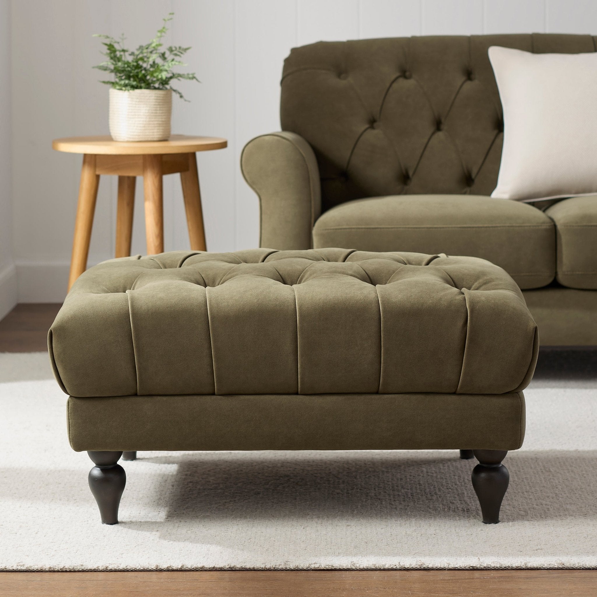 Hebden Pouffe - Olive Green