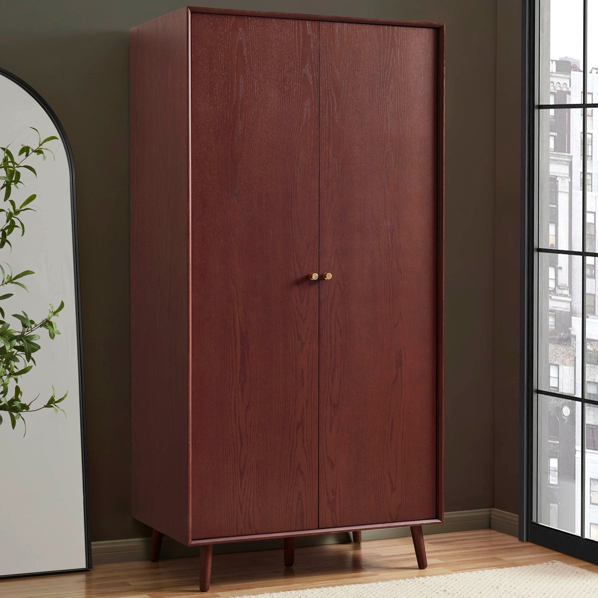 Heidi Oak 2 Door Wardrobe - Cherry Wood