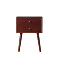 Heidi Oak 2 Drawer Bedside Table - Cherry Wood