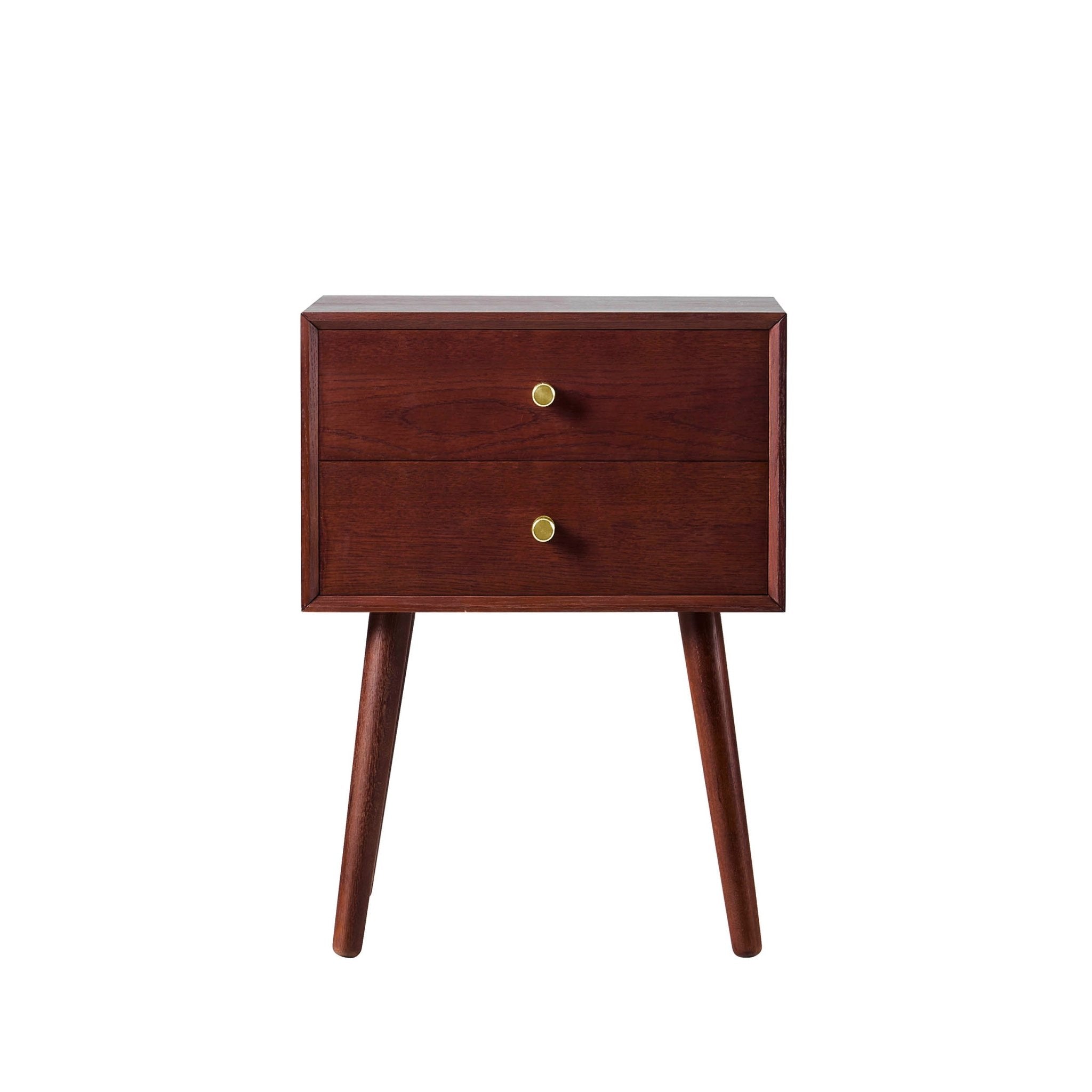 Heidi Oak 2 Drawer Bedside Table - Cherry Wood