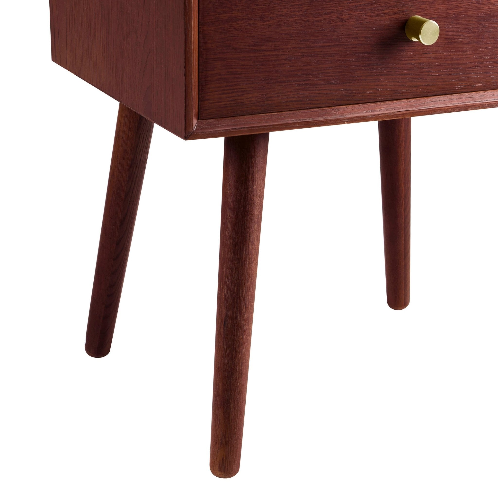 Heidi Oak 2 Drawer Bedside Table - Cherry Wood