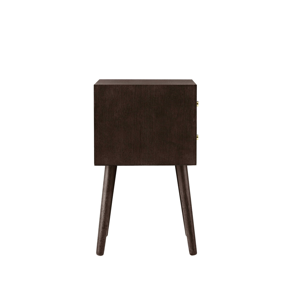Heidi Oak 2 Drawer Bedside Table - Walnut