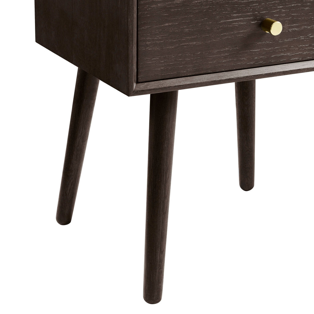 Heidi Oak 2 Drawer Bedside Table - Walnut