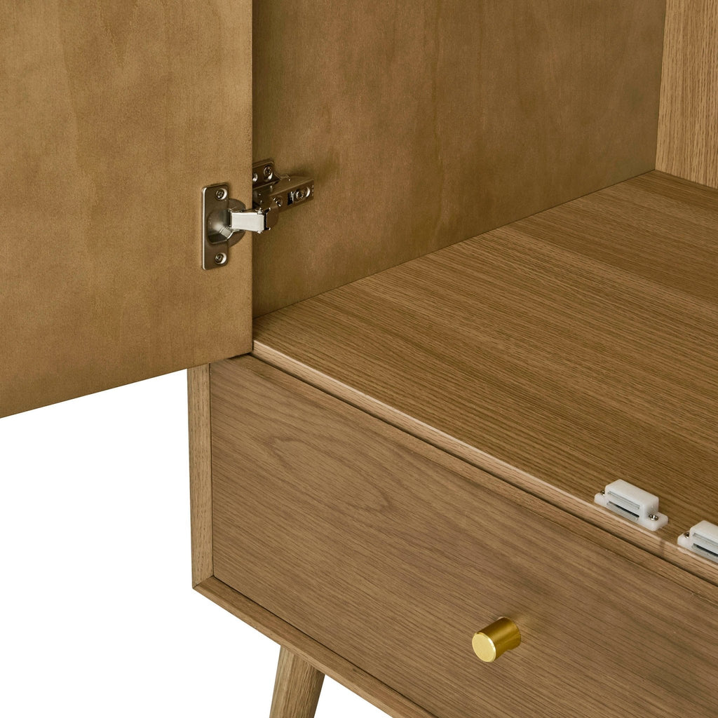 Heidi Oak 3 Door Wardrobe with Drawers - Light Wood