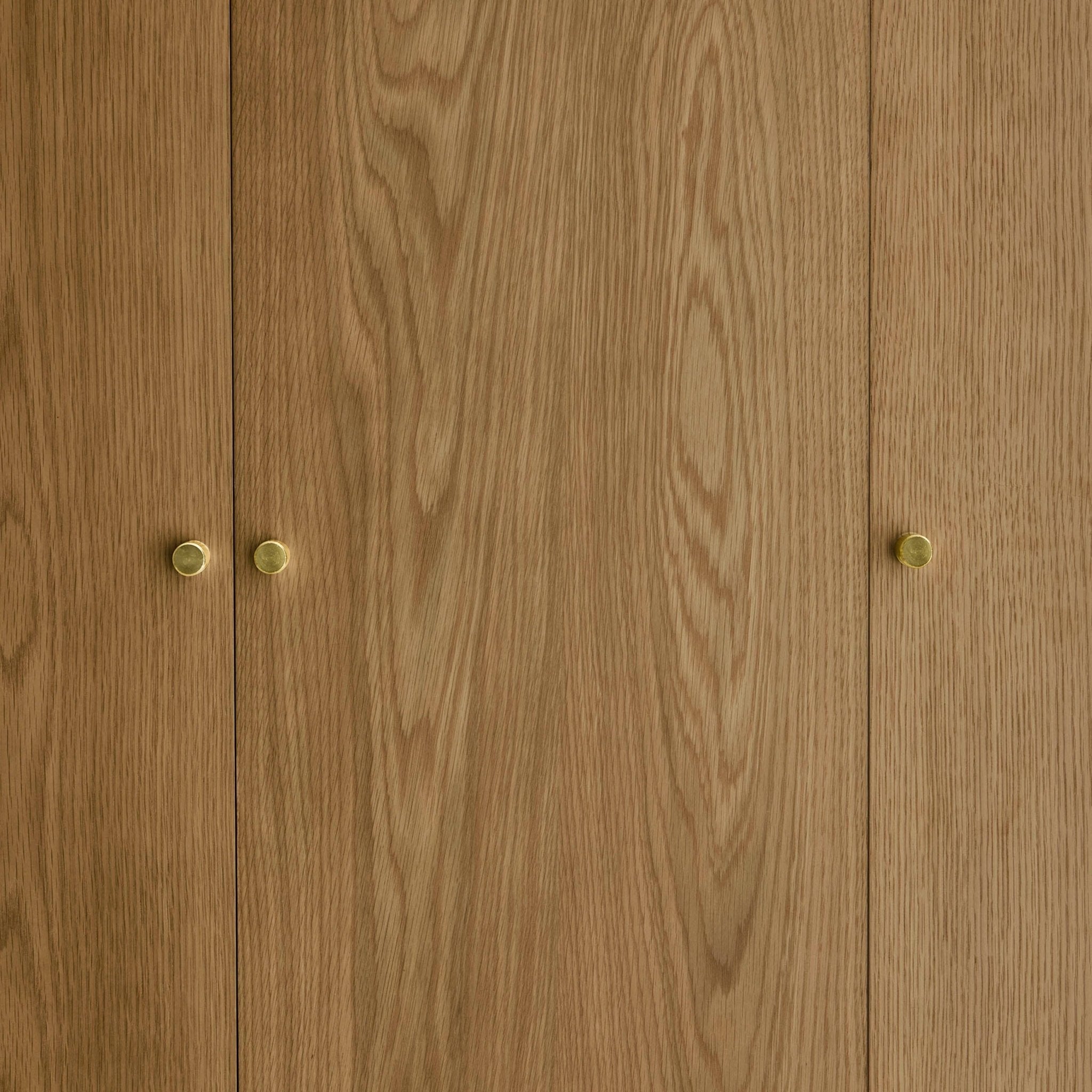 Heidi Oak 3 Door Wardrobe with Drawers - Light Wood