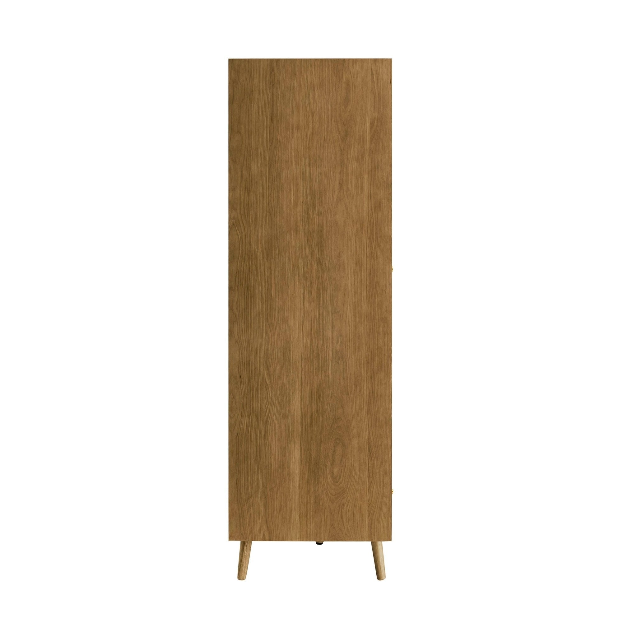 Heidi Oak 3 Door Wardrobe with Drawers - Light Wood