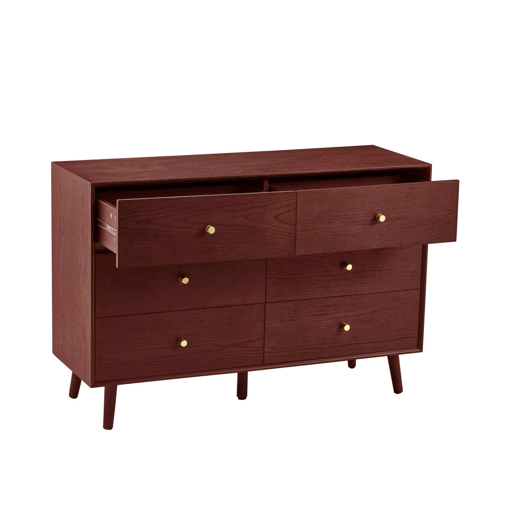 Heidi Oak 6 Drawer Chest - Cherry Wood