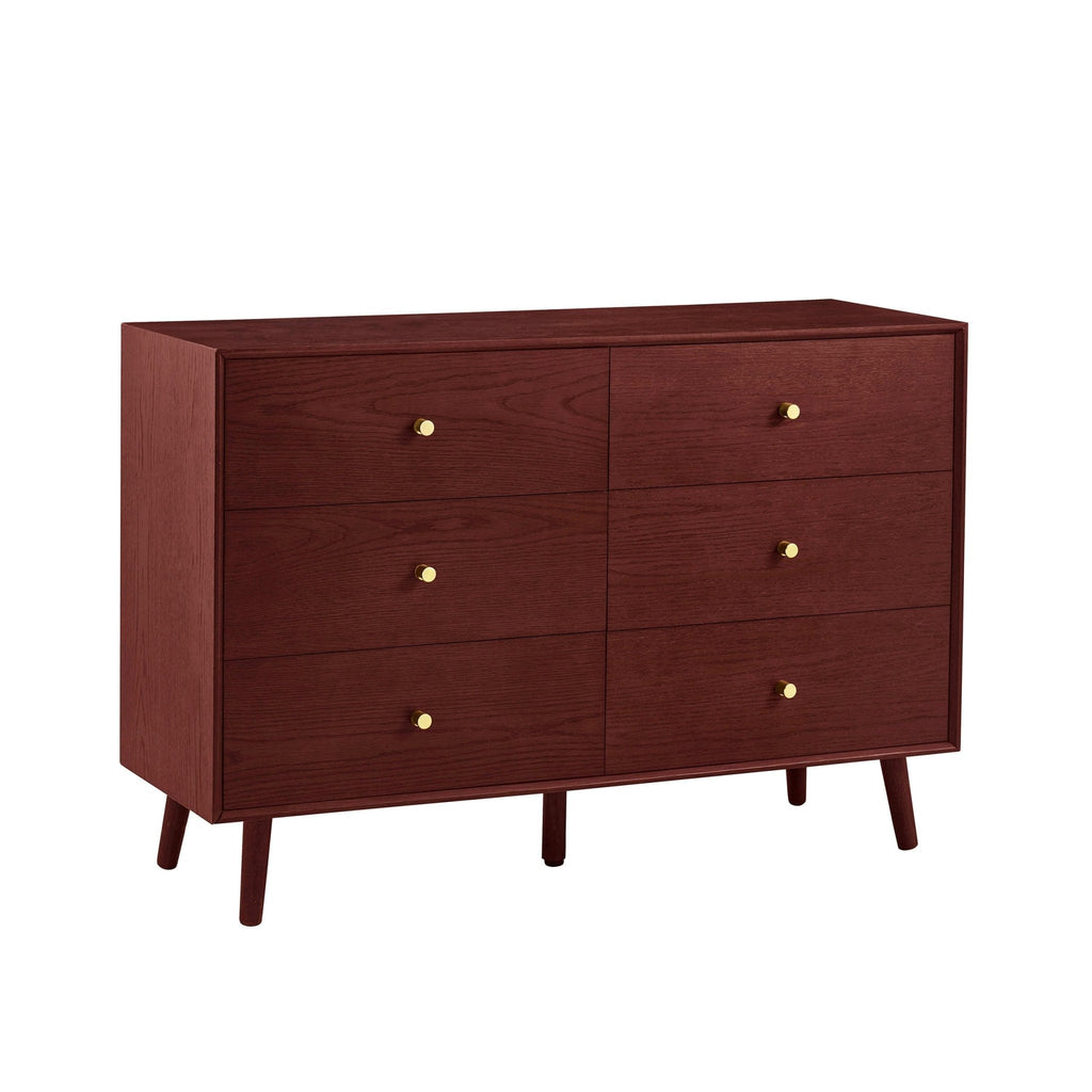 Heidi Oak 6 Drawer Chest - Cherry Wood