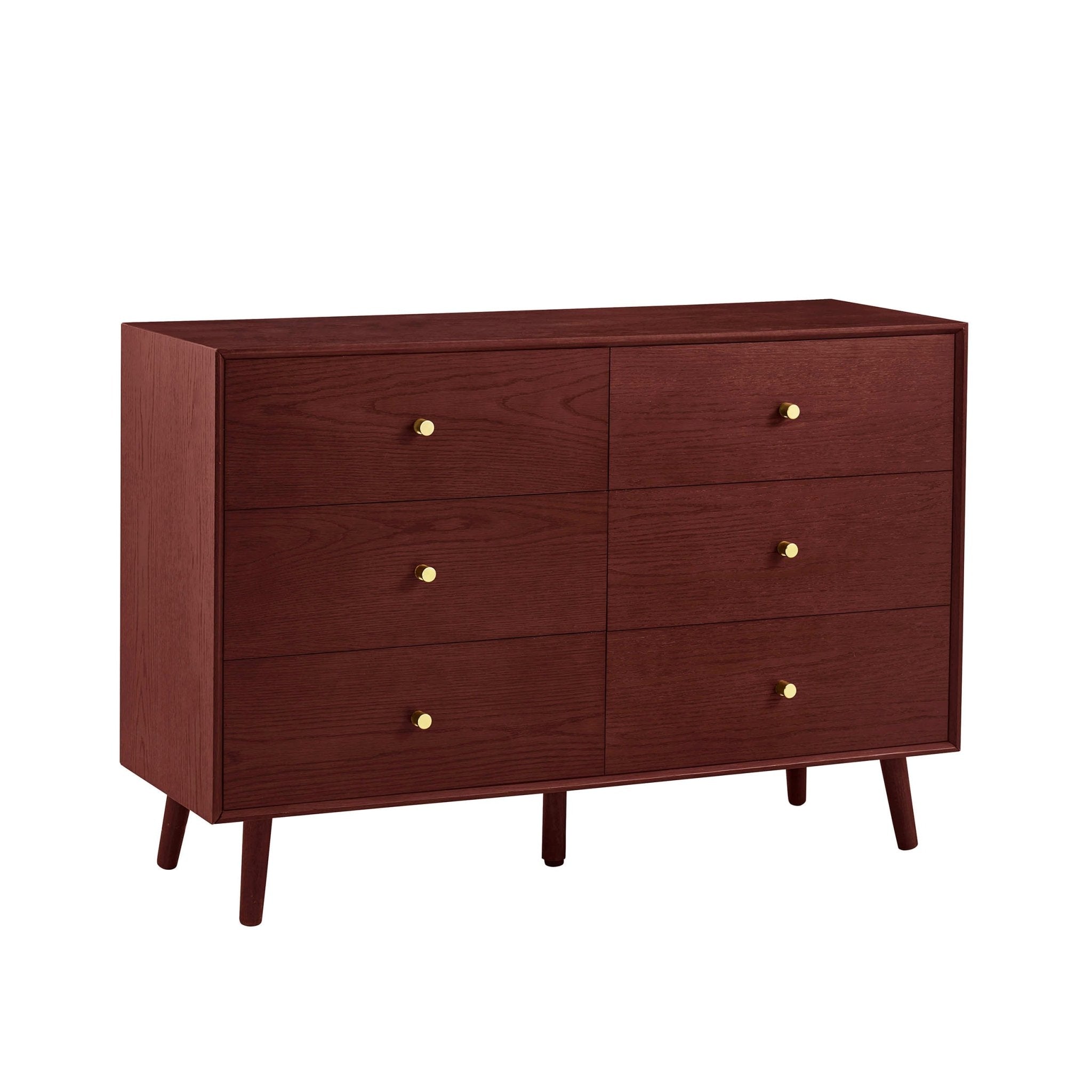 Heidi Oak 6 Drawer Chest - Cherry Wood