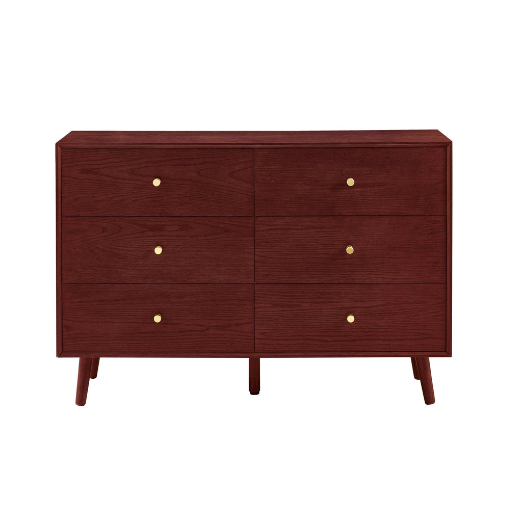 Heidi Oak 6 Drawer Chest - Cherry Wood